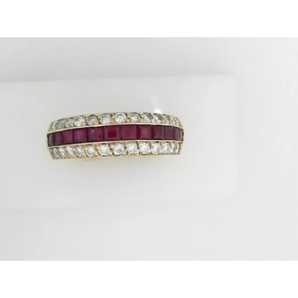 Ruby and Dimonds Channel Set Yellow Gold Ring similar item image