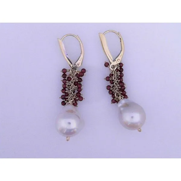 Garnet and Pearl Earrings Sam Dial Jewelers Pullman, WA