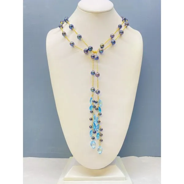 Gold Filled Topaz Pearl Handmade Lariat Sam Dial Jewelers Pullman, WA