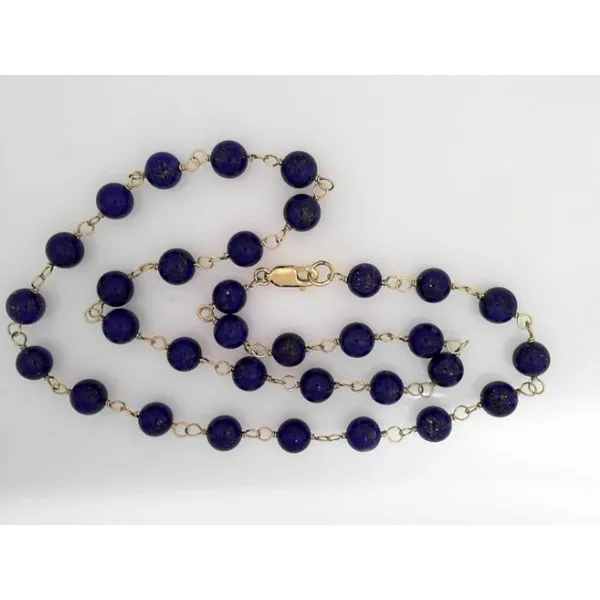 CUSTOM-MADE GOLD AND AFGHAN LAPIS BEAD NECKLACE Sam Dial Jewelers Pullman, WA