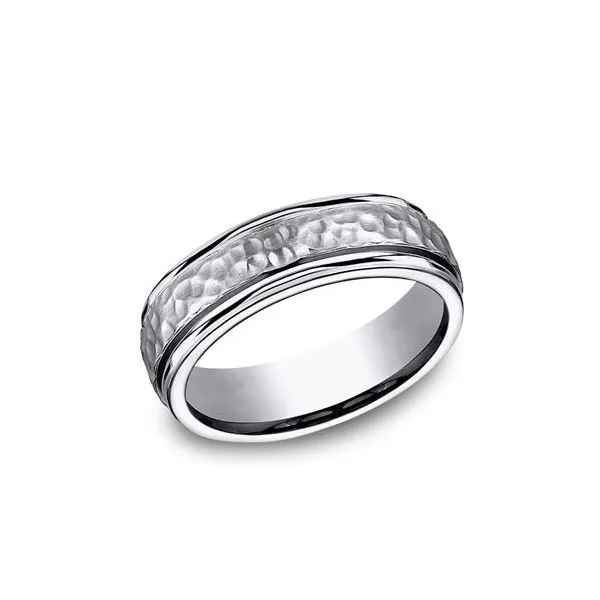 Hammered Titanium Mens Band