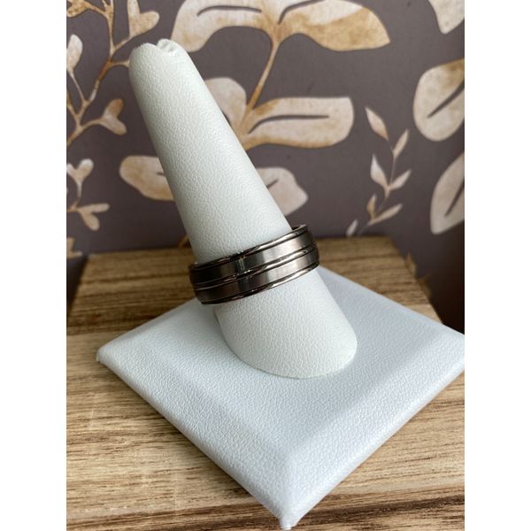 Titanium Striped Men's Band Image 2 Sam Dial Jewelers Pullman, WA