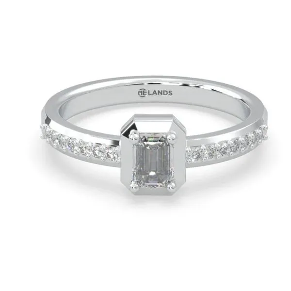 White Modern Electrum Ice Peak Ring