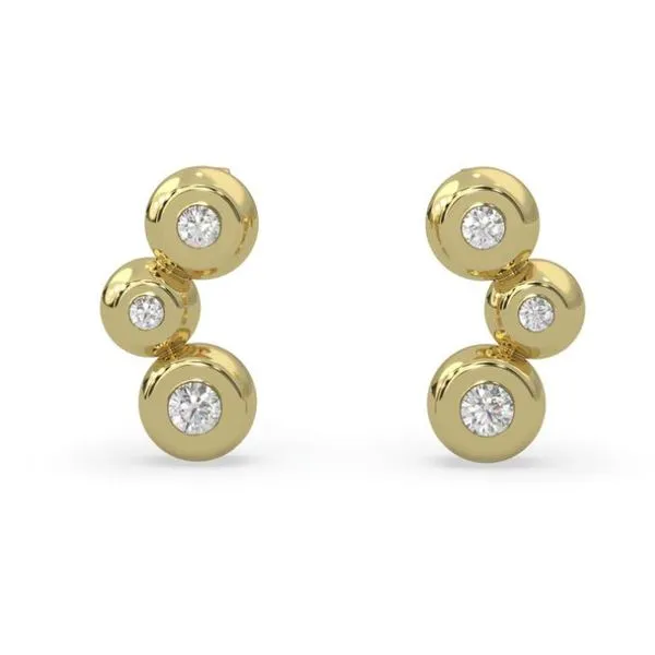 Yellow Modern Electrum Diamond Spirit Ascent Earrings