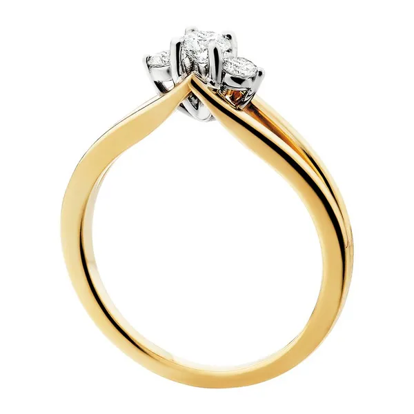14Kt Gold .34ctw 3 Diamond Engagement Ring Image 2 S&E Jewelers Depew, NY