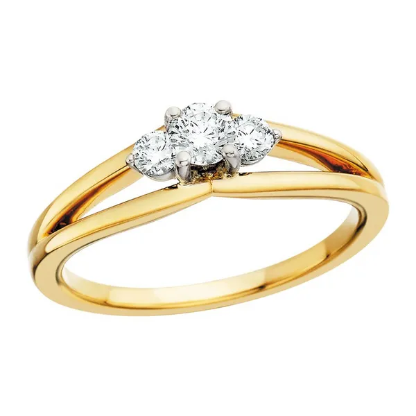 14Kt Gold .34ctw 3 Diamond Engagement Ring S&E Jewelers Depew, NY