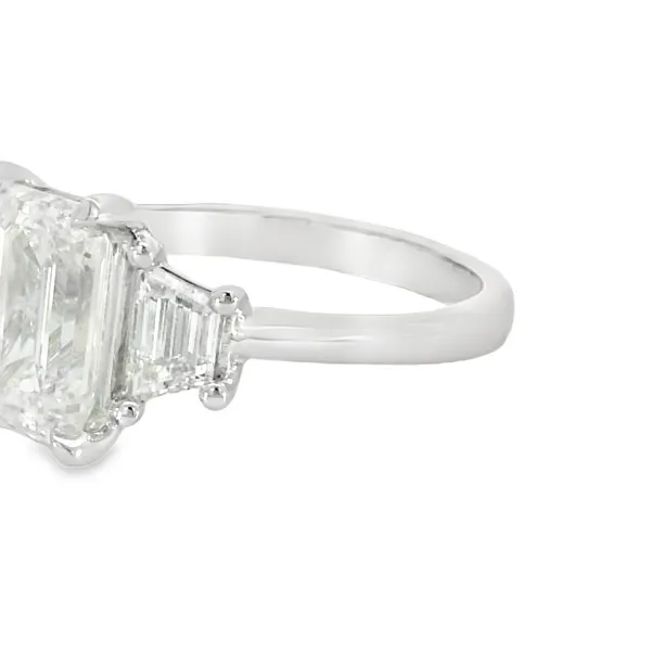 14K White Gold Lab Diamond Emerald Engagement Ring Image 3 S&E Jewelers Depew, NY