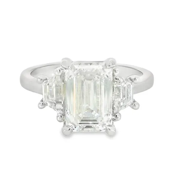 14K White Gold Lab Diamond Emerald Engagement Ring S&E Jewelers Depew, NY