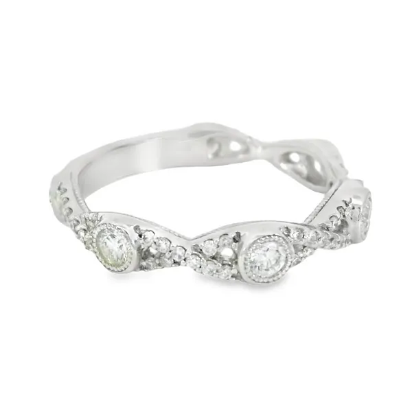 14K White Gold Diamond Wedding Band Image 2 S&E Jewelers Depew, NY