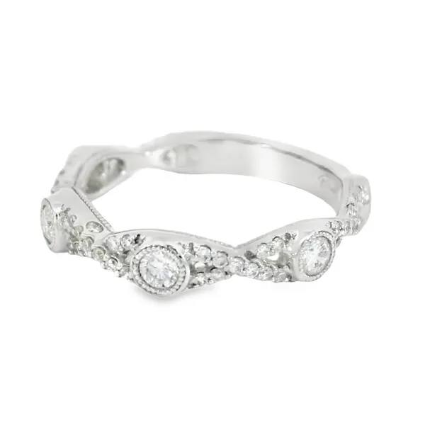 14K White Gold Diamond Wedding Band Image 3 S&E Jewelers Depew, NY