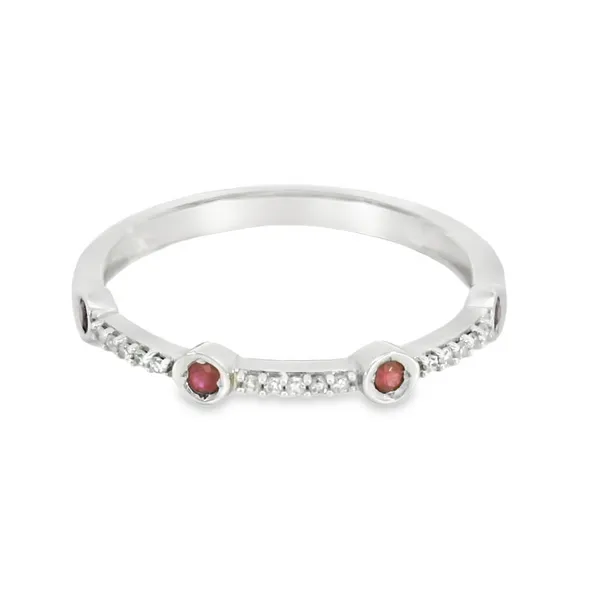 10K White Gold Diamond and Ruby Wedding Band S&E Jewelers Depew, NY