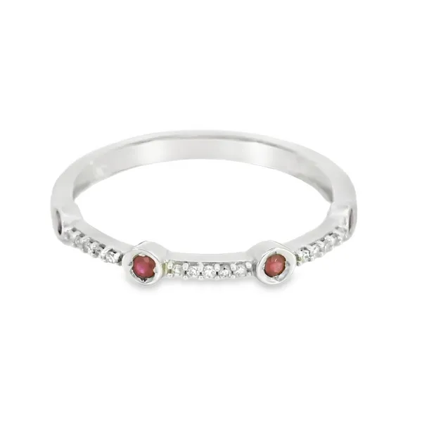 10K White Gold Diamond & Ruby Wedding Band S&E Jewelers Depew, NY
