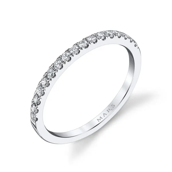 14K White Gold Diamond Band Image 3 S&E Jewelers Depew, NY