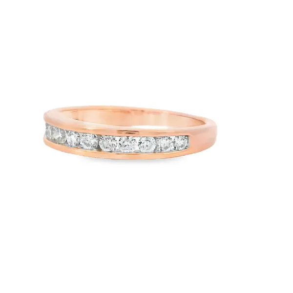 14K Rose Gold Diamond Wedding Band Image 3 S&E Jewelers Depew, NY
