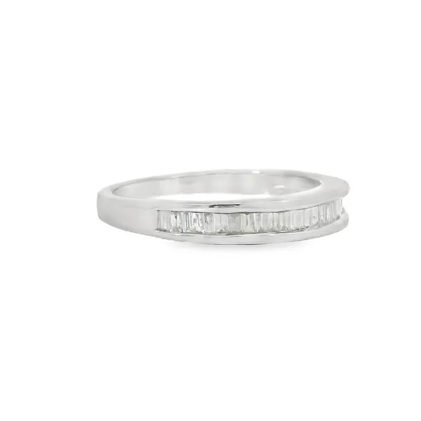 10K White Gold Baguette Channel Diamond Band Image 2 S&E Jewelers Depew, NY