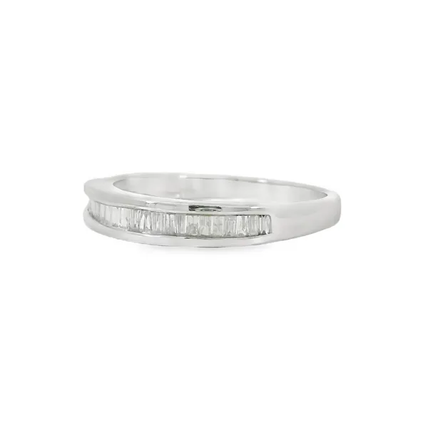 10K White Gold Baguette Channel Diamond Band Image 3 S&E Jewelers Depew, NY