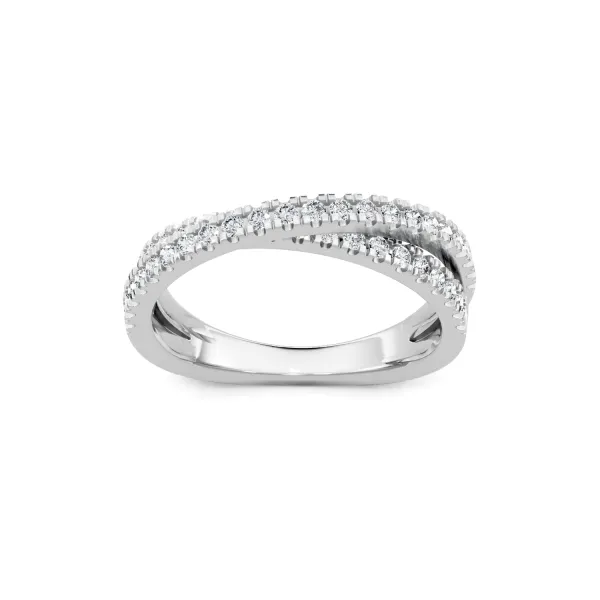 14K White Gold Criss Cross Diamond Band S&E Jewelers Depew, NY