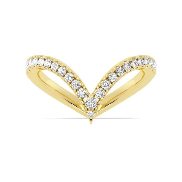 14K Yellow Gold V-Shaped Diamond Band S&E Jewelers Depew, NY
