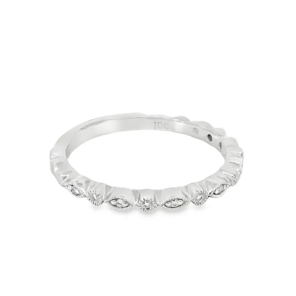 14Kt White Gold Milgrain Diamond Band Image 2 S&E Jewelers Depew, NY