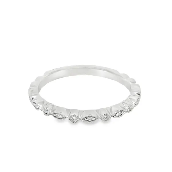 14Kt White Gold Milgrain Diamond Band S&E Jewelers Depew, NY