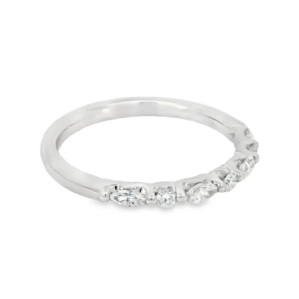 14Kt White Gold Marquise & Round Diamond Band Image 2 S&E Jewelers Depew, NY