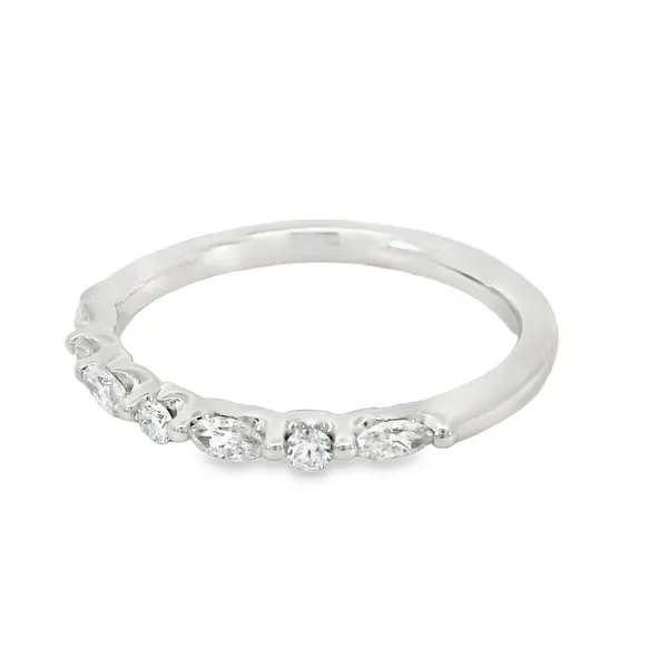 14Kt White Gold Marquise & Round Diamond Band Image 3 S&E Jewelers Depew, NY