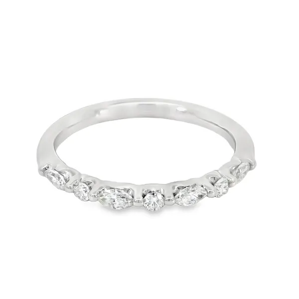 14Kt White Gold Marquise & Round Diamond Band S&E Jewelers Depew, NY