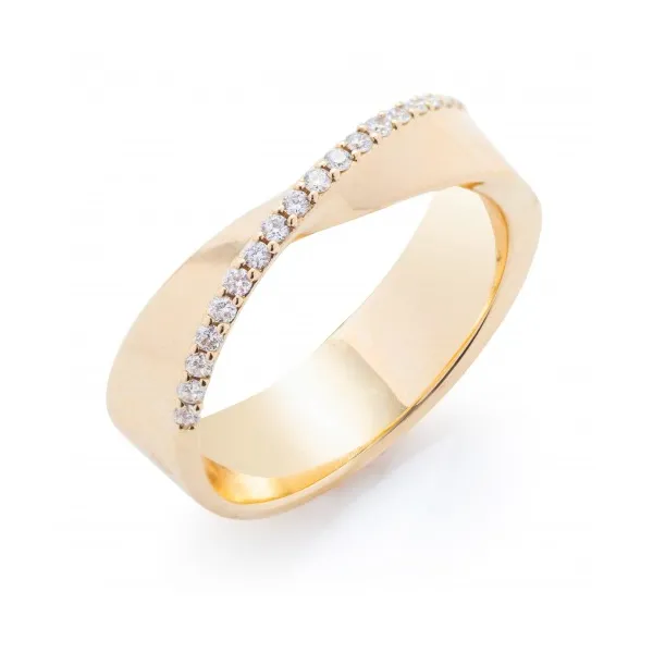 14K Yellow Gold Twist Fit Diamond Band Image 2 S&E Jewelers Depew, NY