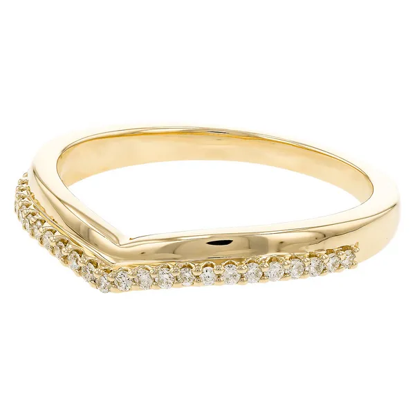 14K Yellow Gold Diamond Cradle Wedding Band Image 2 S&E Jewelers Depew, NY