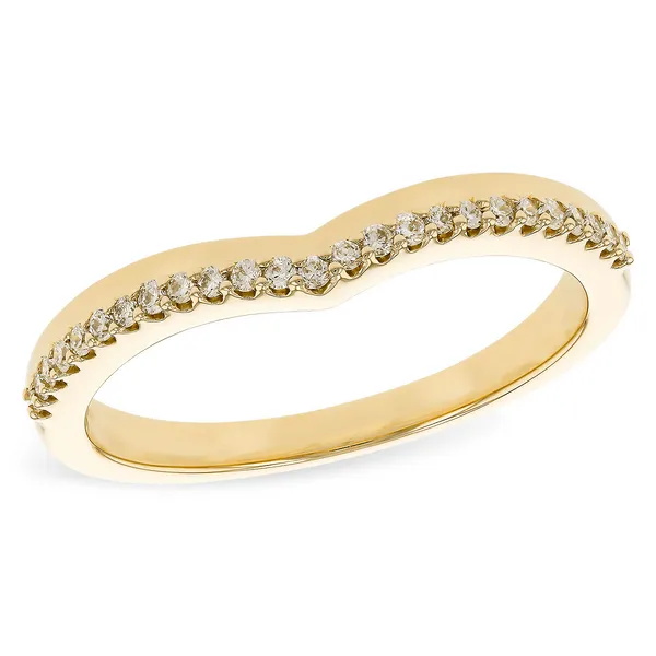 14K Yellow Gold Diamond Cradle Wedding Band S&E Jewelers Depew, NY