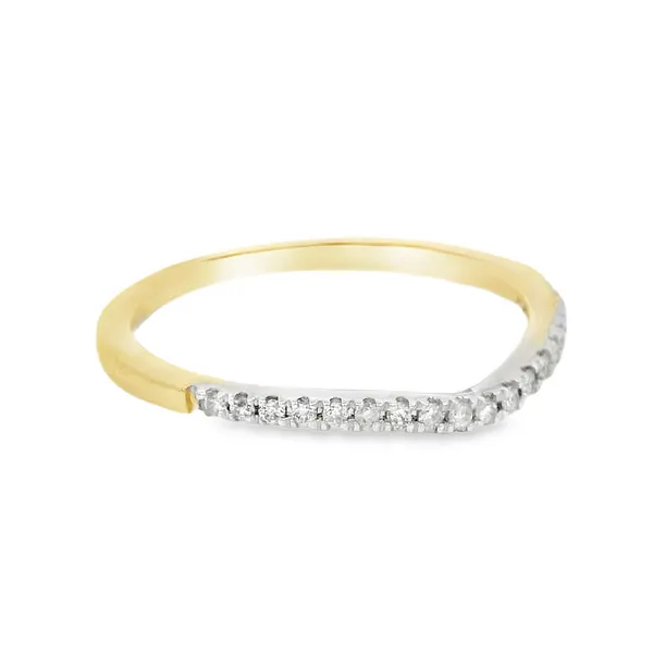 10KT Gold Diamond Curved Channel Wedding Band Image 2 S&E Jewelers Depew, NY