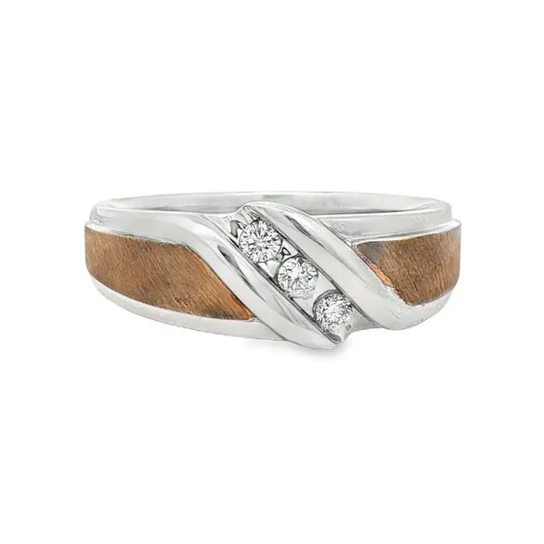 10K Two-Tone Diamond Wedding Band Image 2 S&E Jewelers Depew, NY
