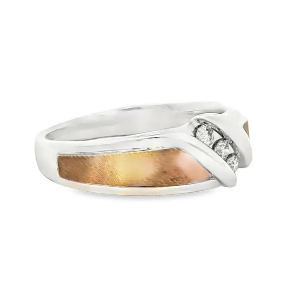 10K Two-Tone Diamond Wedding Band Image 4 S&E Jewelers Depew, NY
