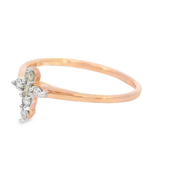 10K Rose Gold Diamond Cross Ring Image 3 S&E Jewelers Depew, NY