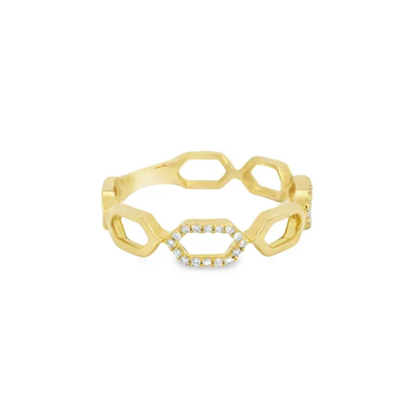 14K Yellow Gold Diamond Fashion Open Link Ring Image 2 S&E Jewelers Depew, NY