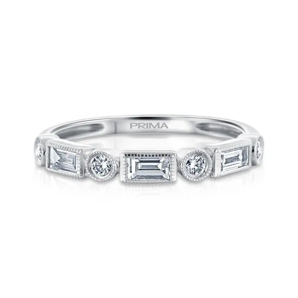 14K White Gold Diamond Round & Baguette Ring S&E Jewelers Depew, NY