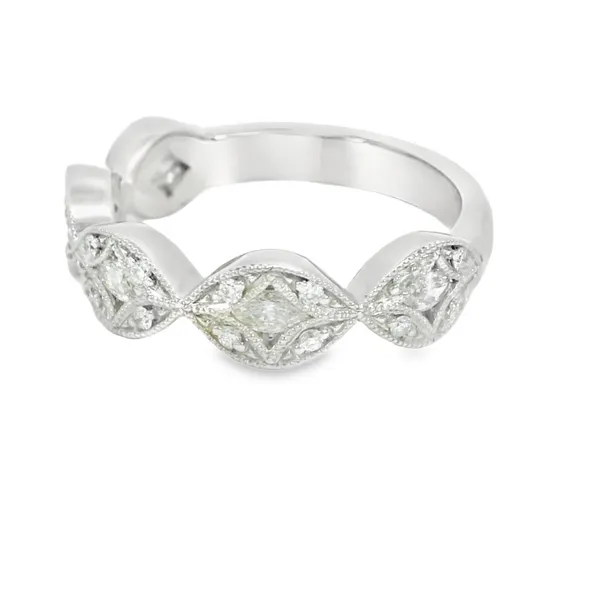Vintage 14K White Gold Diamond Anniversary Band Image 3 S&E Jewelers Depew, NY