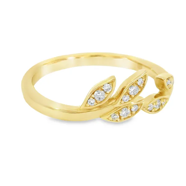 14K Yellow Gold Floral Stack Band Image 2 S&E Jewelers Depew, NY