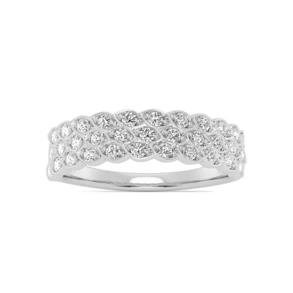 14K White Gold 2 Row Stackable Diamond Band S&E Jewelers Depew, NY