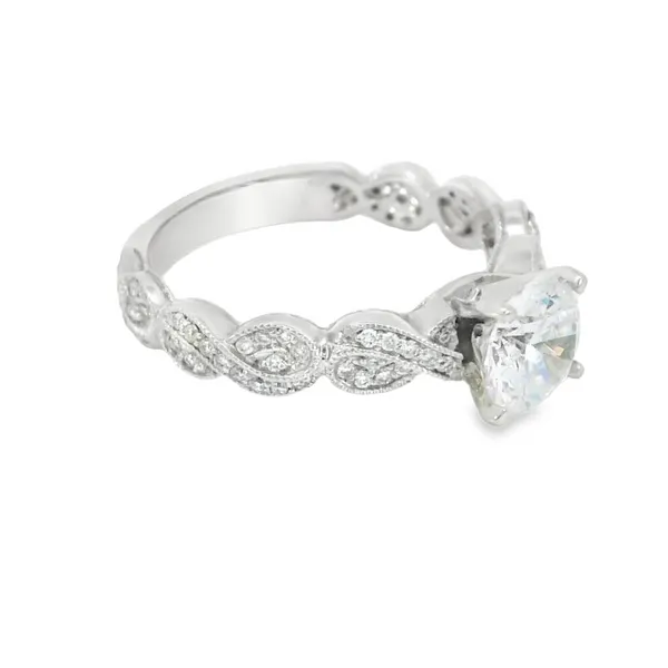 14 Karat White Gold Sandra Biachi Diamond Semi-Mount Engagement Ring Image 2 S&E Jewelers Depew, NY