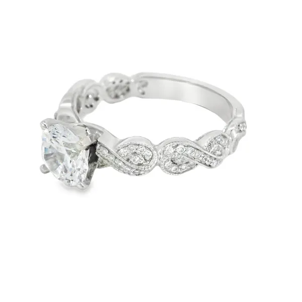 14 Karat White Gold Sandra Biachi Diamond Semi-Mount Engagement Ring Image 3 S&E Jewelers Depew, NY