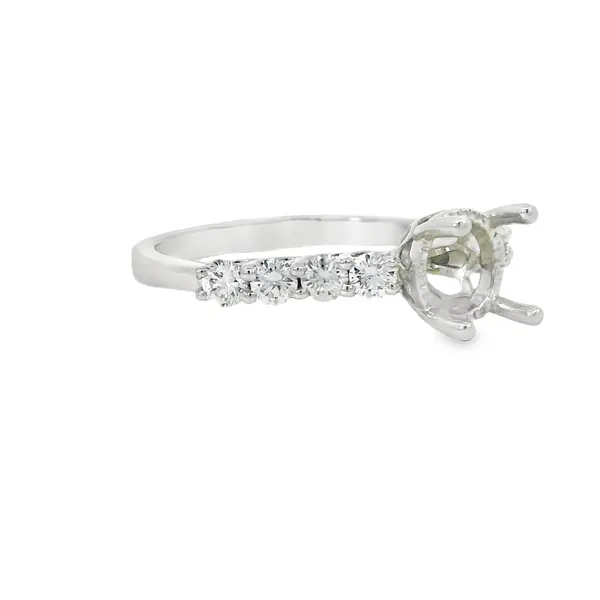 18 Karat White Gold Diamond Semi-Mount Engagement Ring Image 2 S&E Jewelers Depew, NY