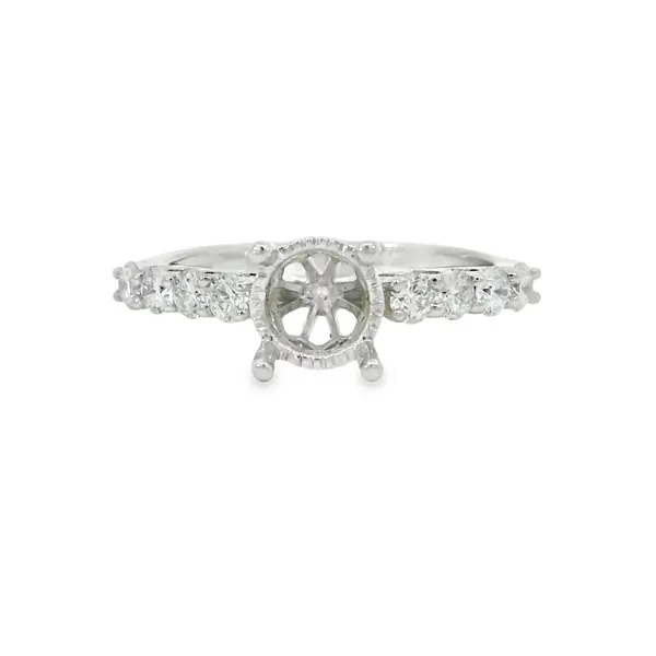 18 Karat White Gold Diamond Semi-Mount Engagement Ring S&E Jewelers Depew, NY