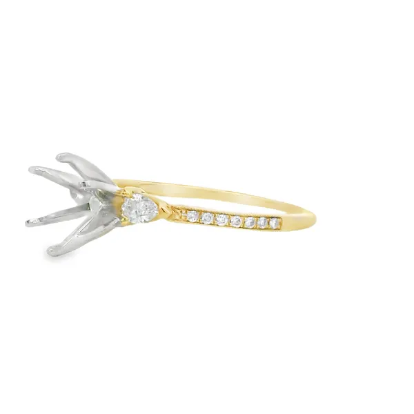14 Karat Yellow Gold Diamond Semi-Mount Ring Image 3 S&E Jewelers Depew, NY