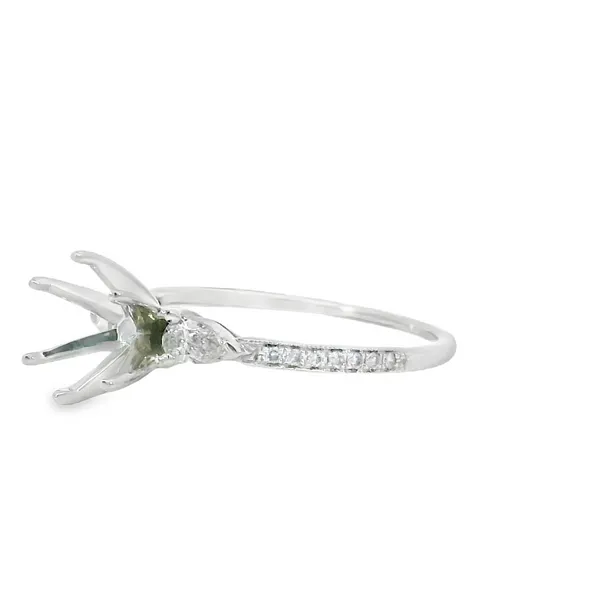 14 Karat White Gold Diamond Semi-Mount Ring Image 3 S&E Jewelers Depew, NY