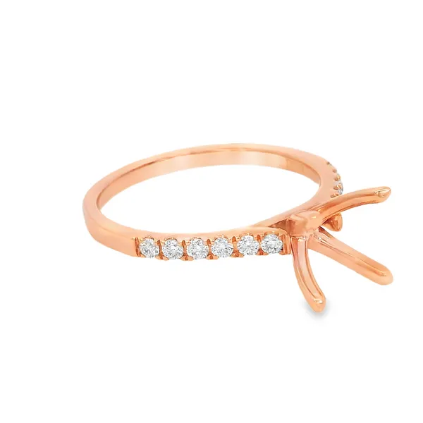14 Karat Rose Gold Diamond Semi-Mount Ring Image 2 S&E Jewelers Depew, NY