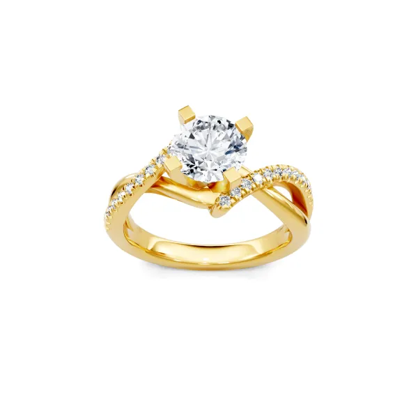 14 Karat Yellow Gold Pave Diamond Engagement Ring similar item image