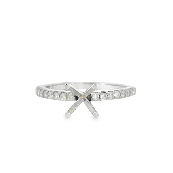 14Kt White Gold 16 Diamond Semi-Mount Ring S&E Jewelers Depew, NY