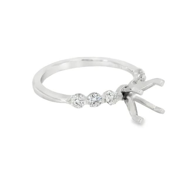 14Kt White Gold Shared Prong Diamond Semi Mount Ring Image 2 S&E Jewelers Depew, NY