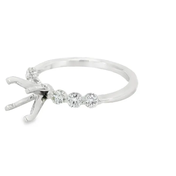 14Kt White Gold Shared Prong Diamond Semi Mount Ring Image 3 S&E Jewelers Depew, NY
